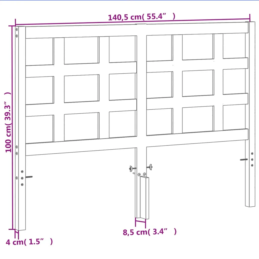 Tête de lit cire marron 135 cm bois massif de pin - 9