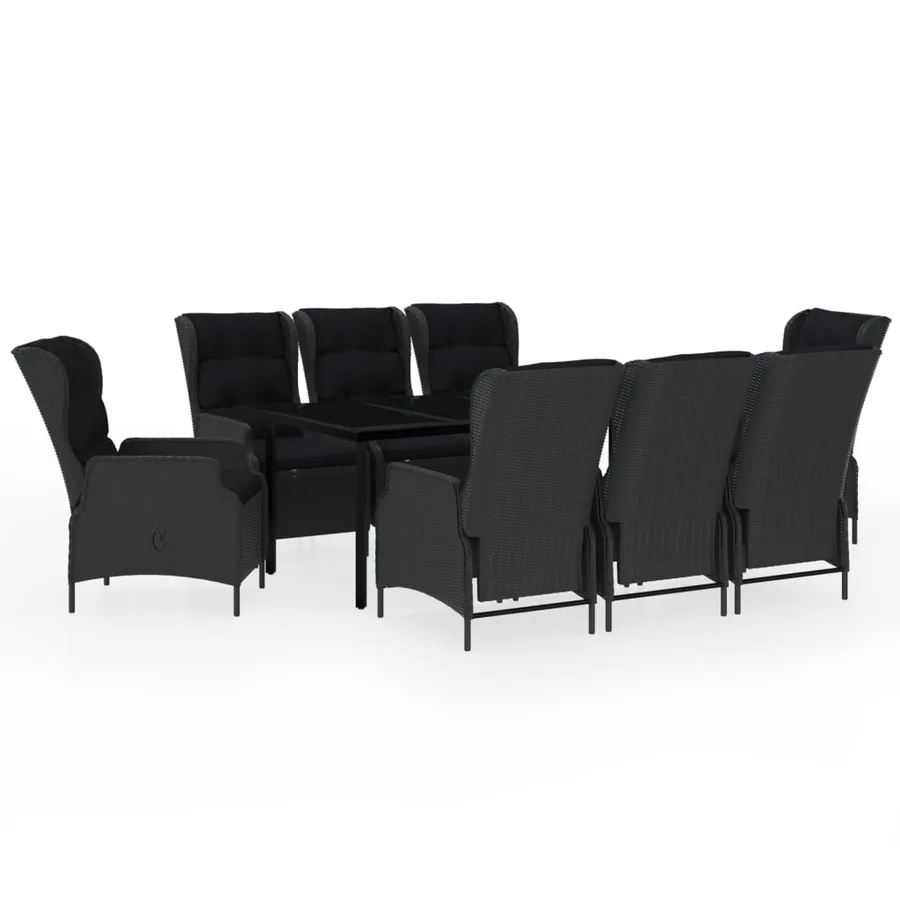 Ensemble à manger de jardin 9 pcs Gris foncé - 2