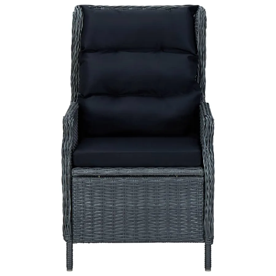 Ensemble à manger de jardin 9 pcs Gris foncé - 4