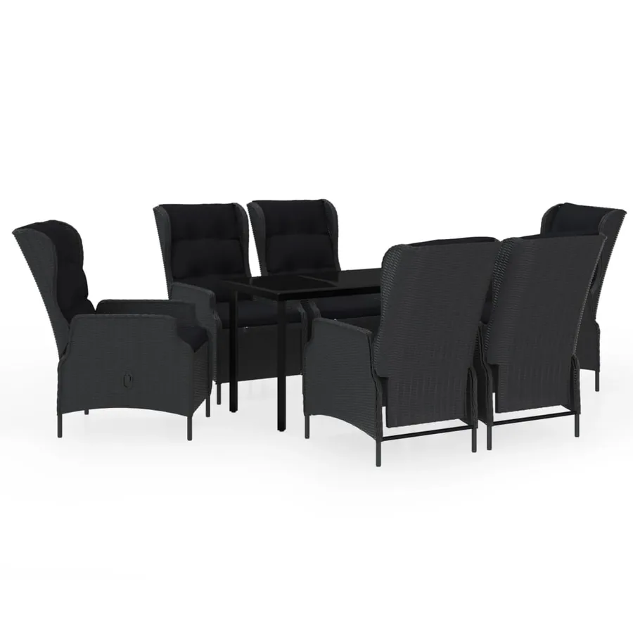 Ensemble à manger de jardin 7 pcs Gris foncé - 2