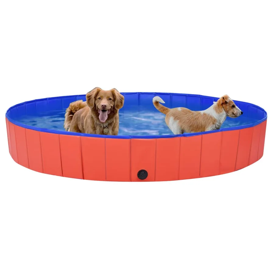 Piscine pliable pour chiens Rouge 200x30 cm PVC - 3