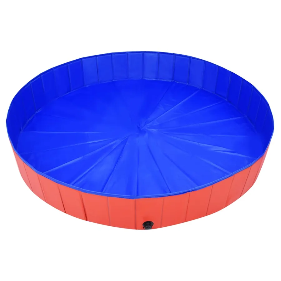 Piscine pliable pour chiens Rouge 200x30 cm PVC - 4