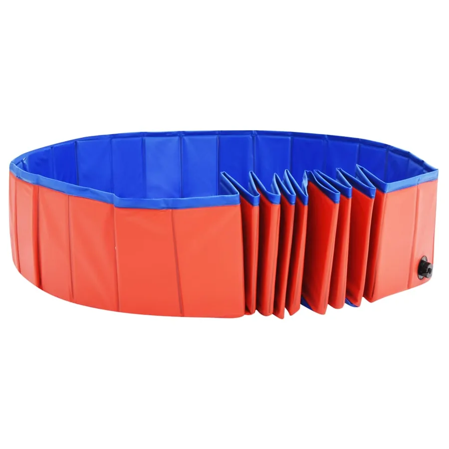 Piscine pliable pour chiens Rouge 200x30 cm PVC - 5