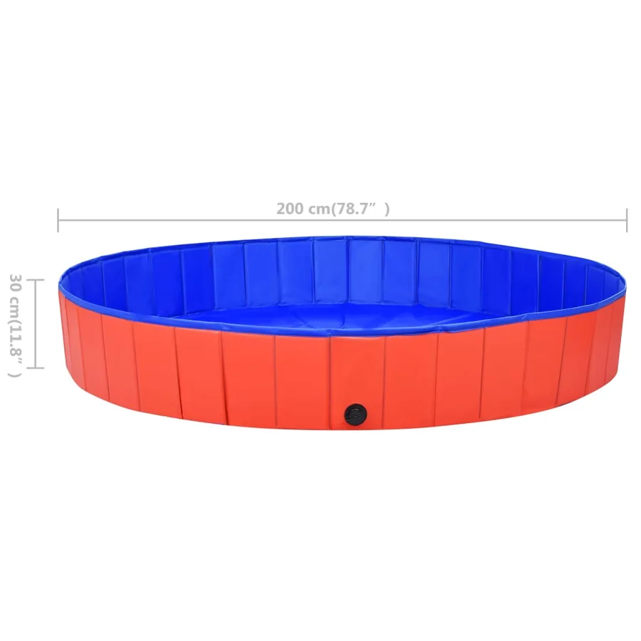 Piscine pliable pour chiens Rouge 200x30 cm PVC - 9