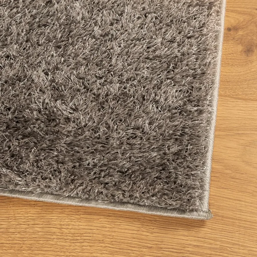 Tapis ISTAN à poils longs aspect brillant gris 120x170 cm - 4