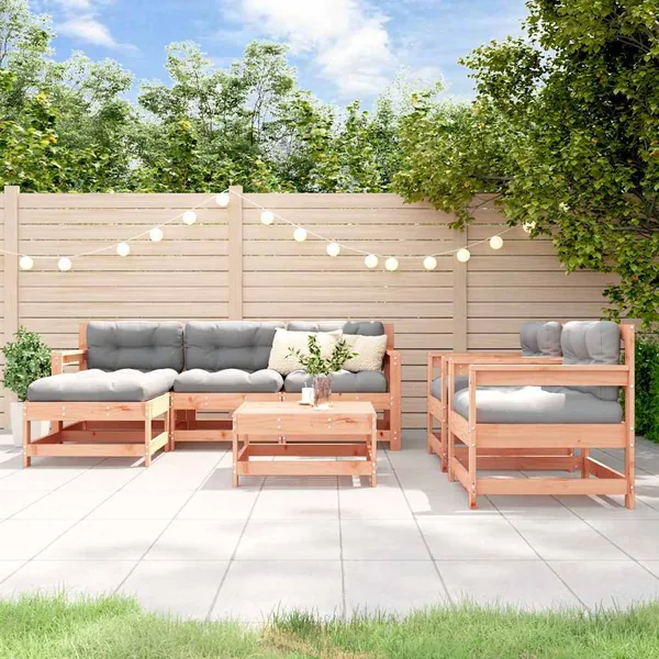 Salon de jardin 7 pcs bois massif douglas