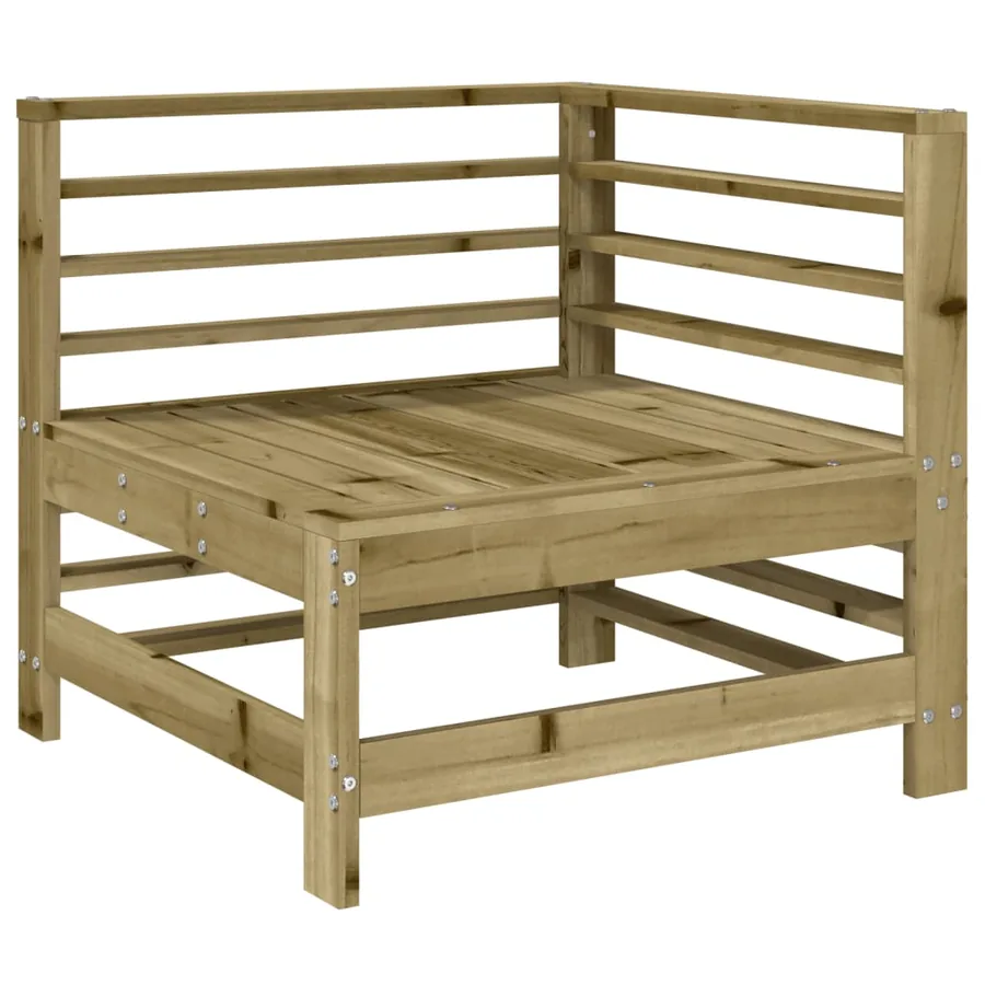 Canapé d'angle de jardin bois de pin imprégné - 2