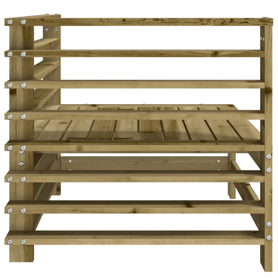 Canapé d'angle de jardin bois de pin imprégné - 5