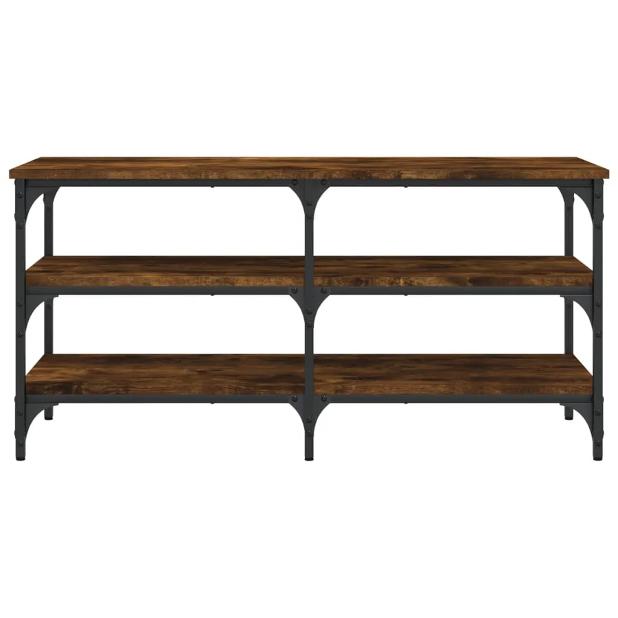 Banc à chaussures chêne fumé 100x38,5x49 cm bois d'ingénierie - 5