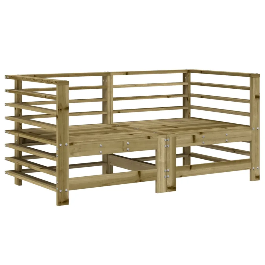 Canapés d'angle de jardin 2 pcs bois de pin imprégné - 2