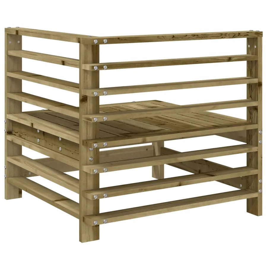 Canapés d'angle de jardin 2 pcs bois de pin imprégné - 5