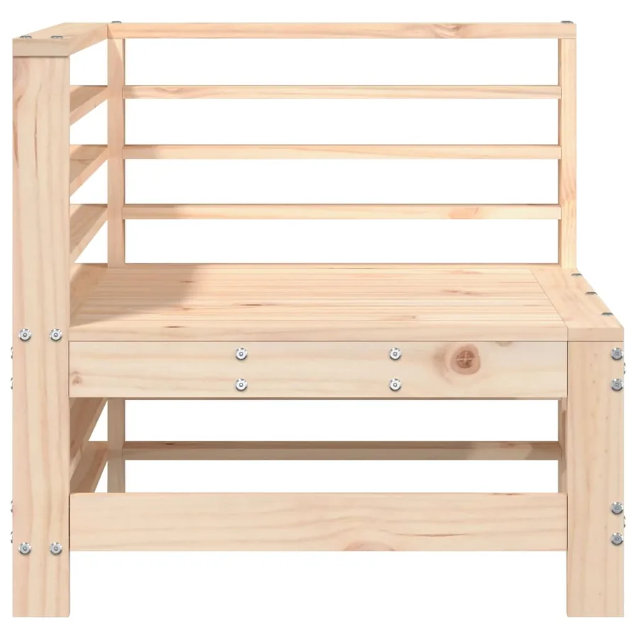 Canapé d'angle de jardin bois de pin massif - 3