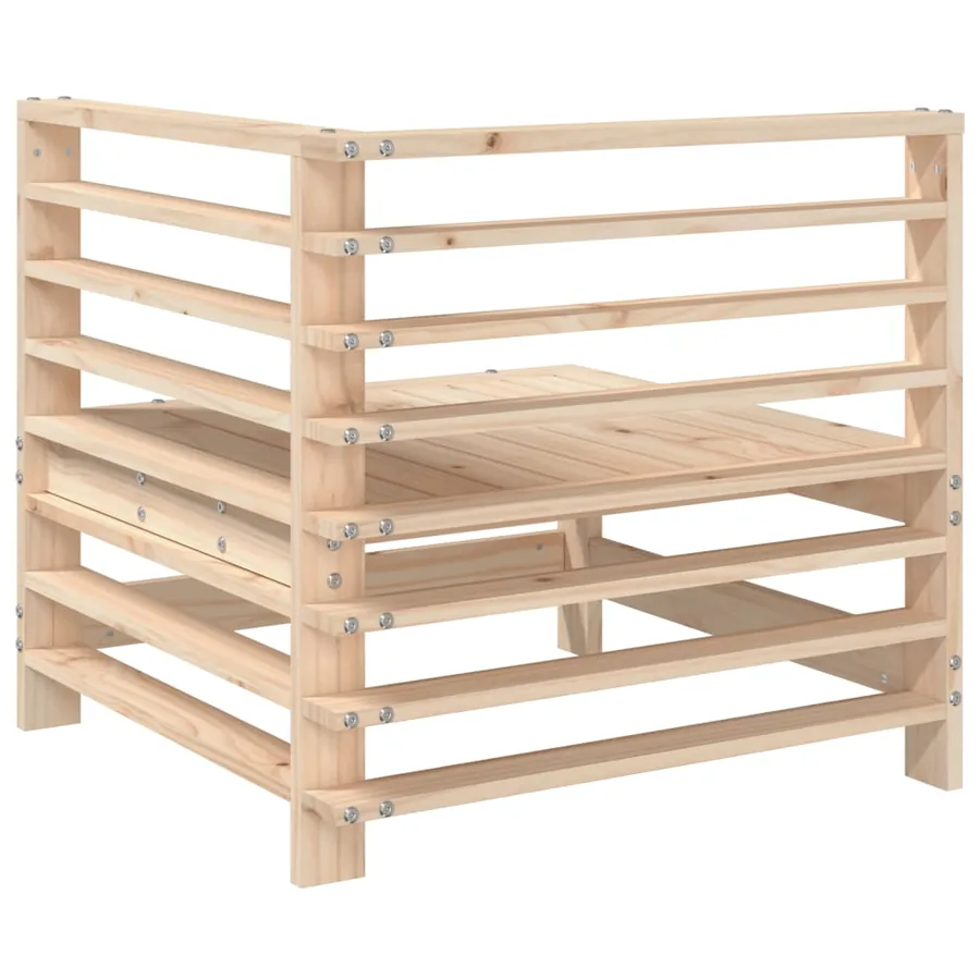 Canapé d'angle de jardin bois de pin massif - 5