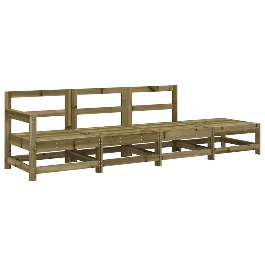 Salon de jardin 4 pcs bois de pin imprégné - 2