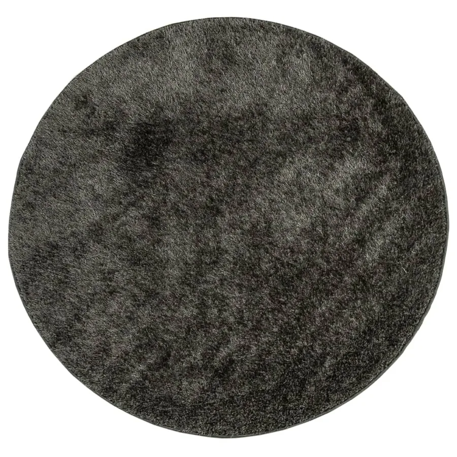 Tapis ISTAN à poils longs aspect brillant anthracite Ø 160 cm - 2