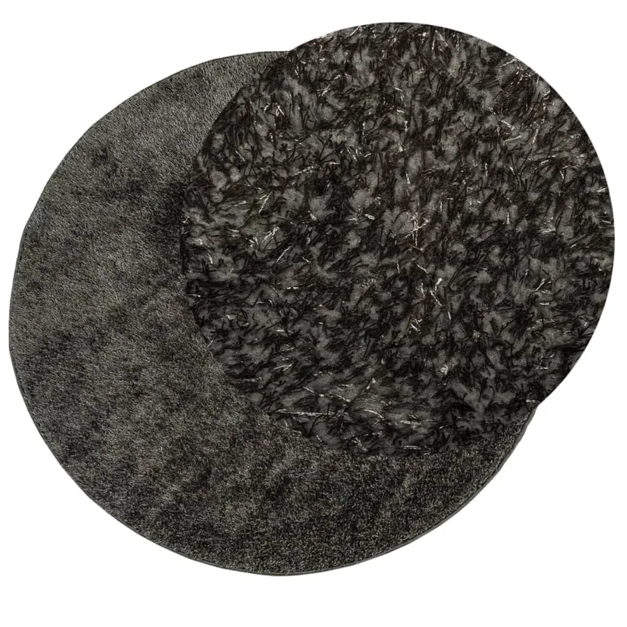 Tapis ISTAN à poils longs aspect brillant anthracite Ø 160 cm - 3