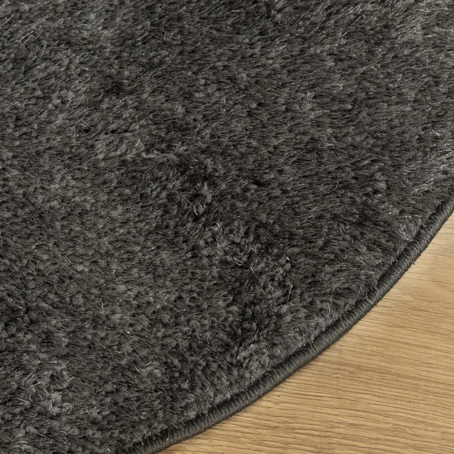 Tapis ISTAN à poils longs aspect brillant anthracite Ø 160 cm - 4