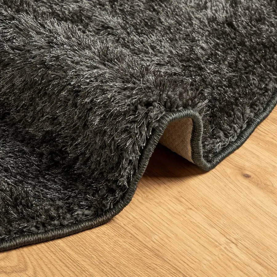 Tapis ISTAN à poils longs aspect brillant anthracite Ø 160 cm - 6