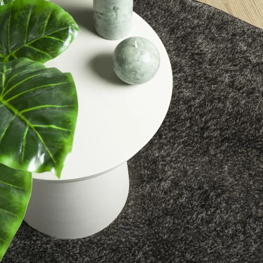 Tapis ISTAN à poils longs aspect brillant anthracite Ø 160 cm - 7