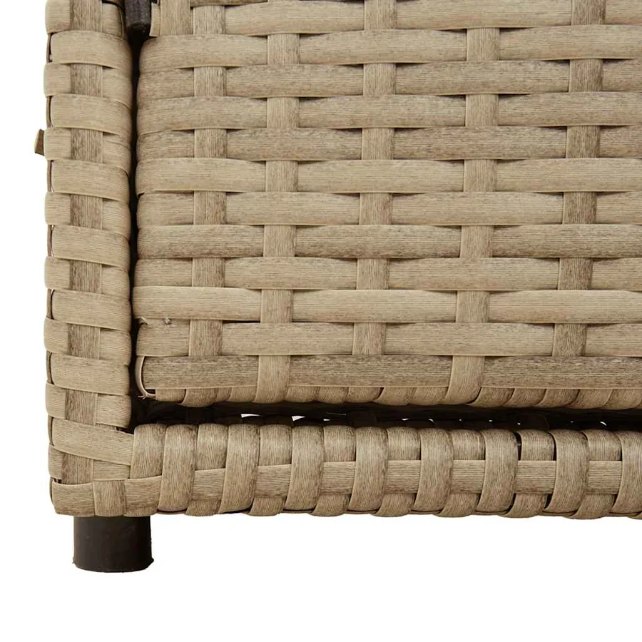 Armoire de rangement jardin beige 110x55x60,5 cm résine tressée - 12