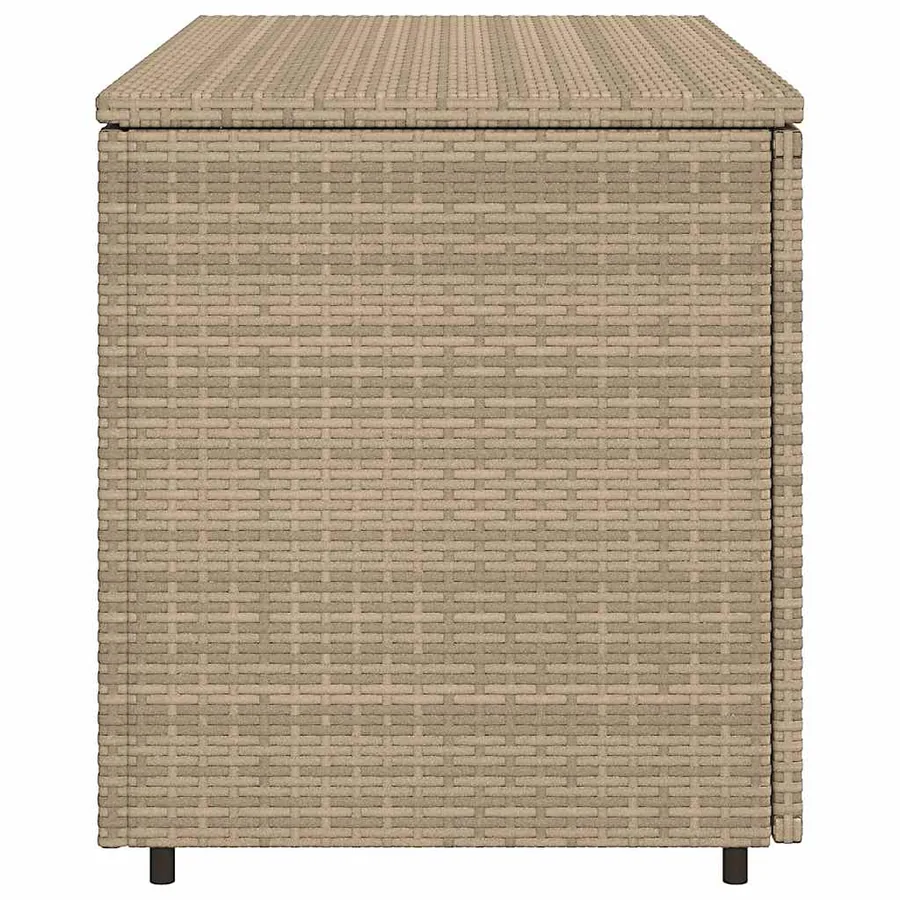 Armoire de rangement jardin beige 110x55x60,5 cm résine tressée - 8