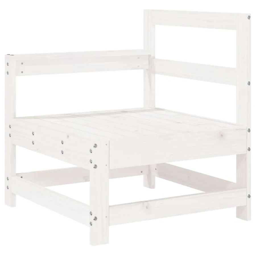 Salon de jardin 4 pcs blanc bois de pin massif - 3