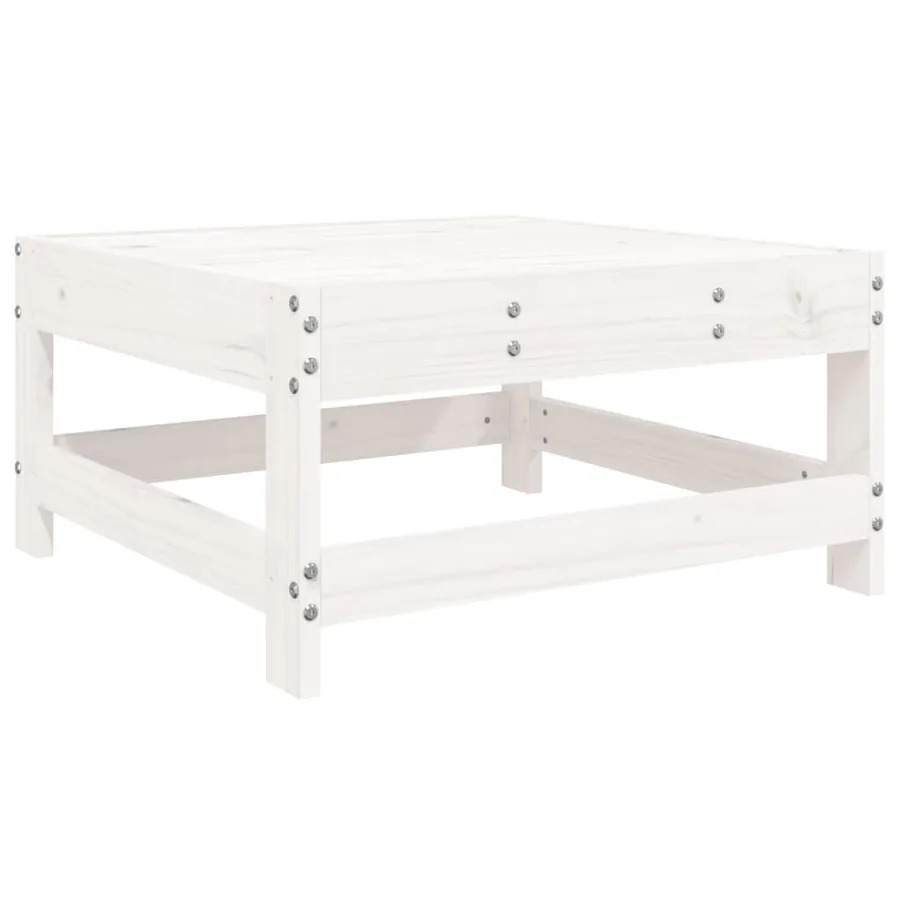 Salon de jardin 4 pcs blanc bois de pin massif - 5