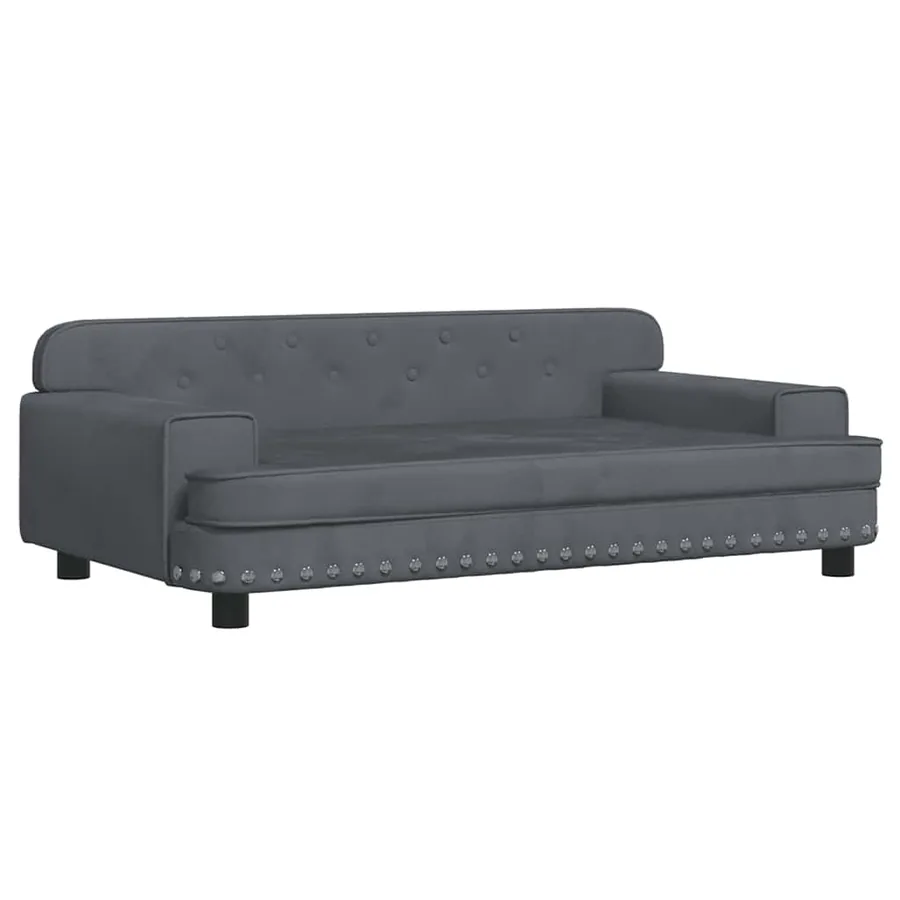 Lit pour chien gris foncé 90x53x30 cm velours - 2