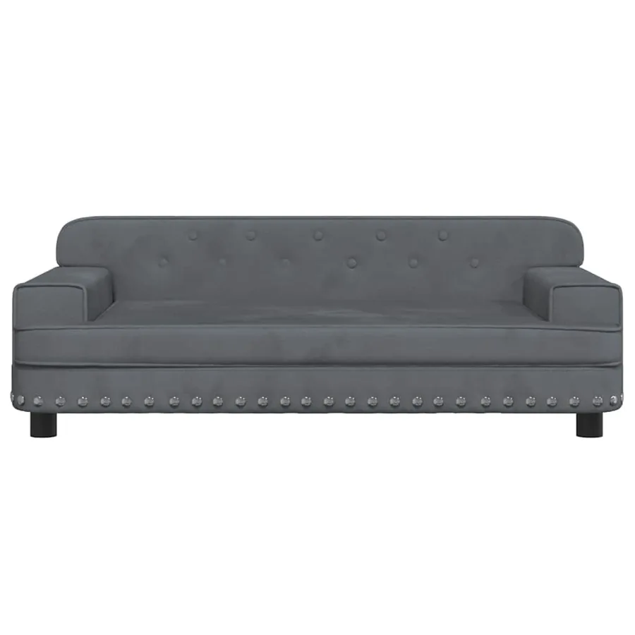 Lit pour chien gris foncé 90x53x30 cm velours - 3