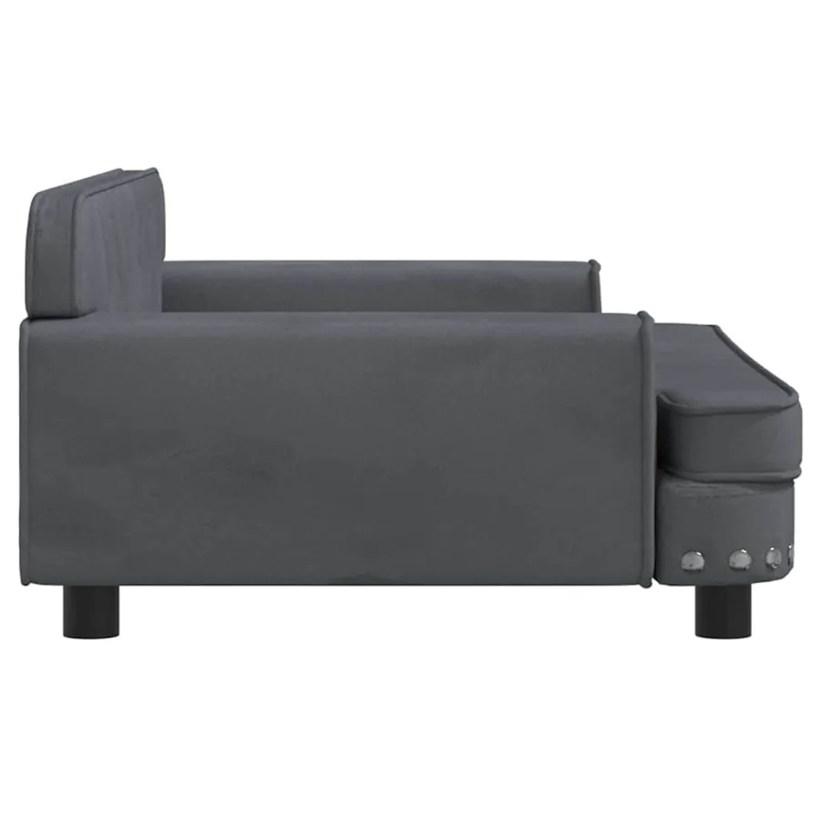 Lit pour chien gris foncé 90x53x30 cm velours - 4