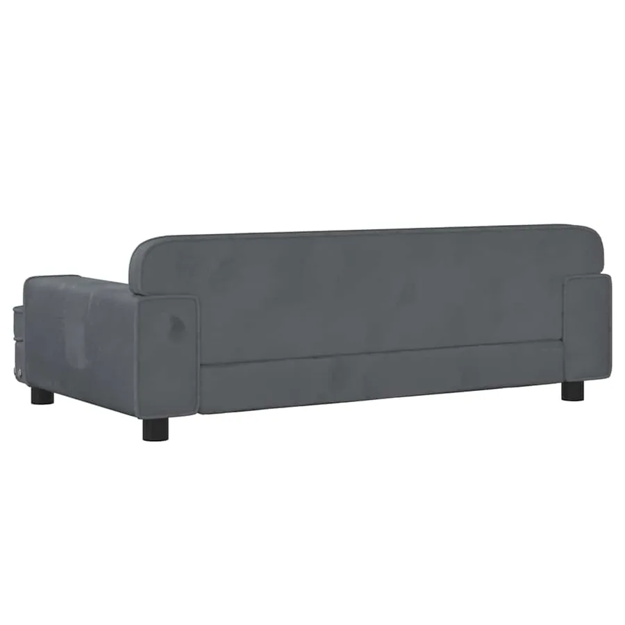 Lit pour chien gris foncé 90x53x30 cm velours - 5