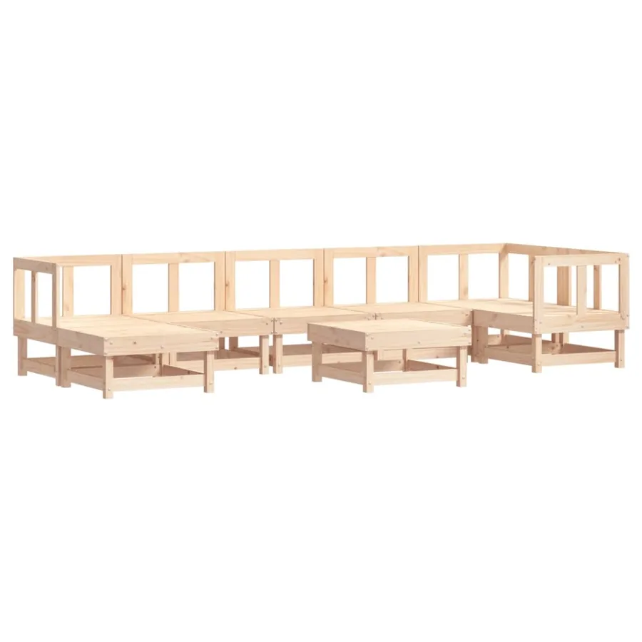 Salon de jardin 8 pcs Bois de pin massif - 2
