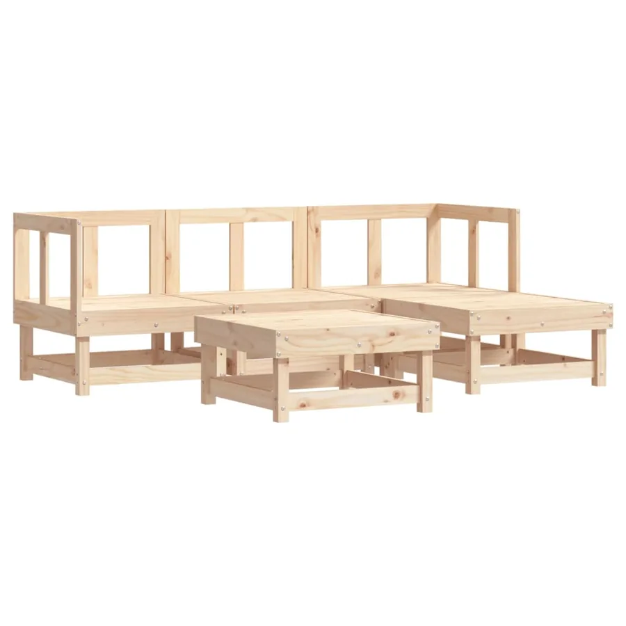 Salon de jardin 5 pcs bois massif de pin - 2