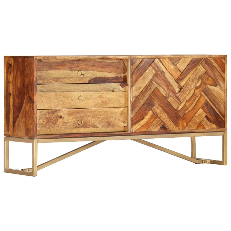 Buffet 118x30x60 cm Bois massif de Sesham - 10