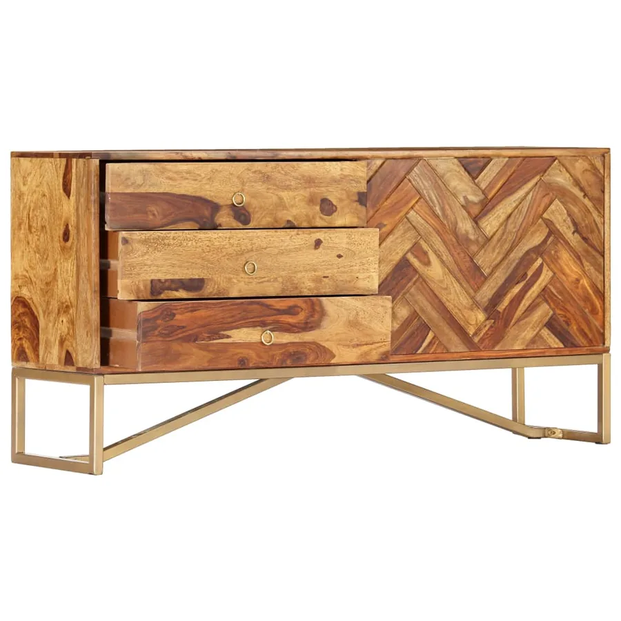 Buffet 118x30x60 cm Bois massif de Sesham - 14