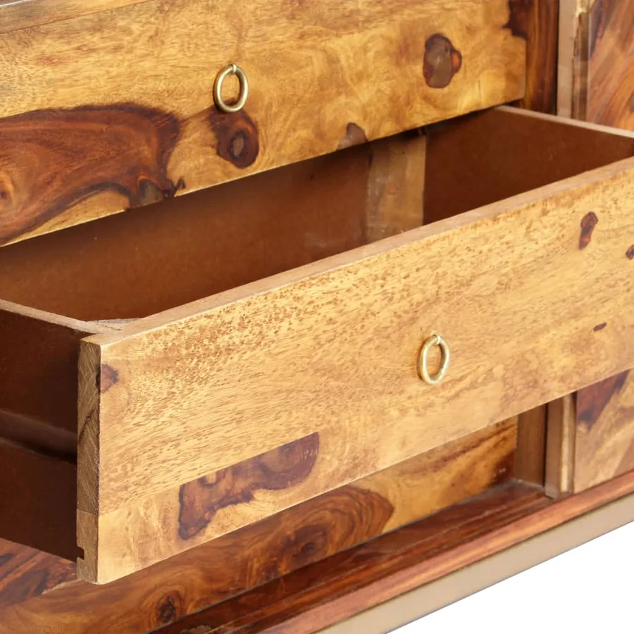 Buffet 118x30x60 cm Bois massif de Sesham - 8
