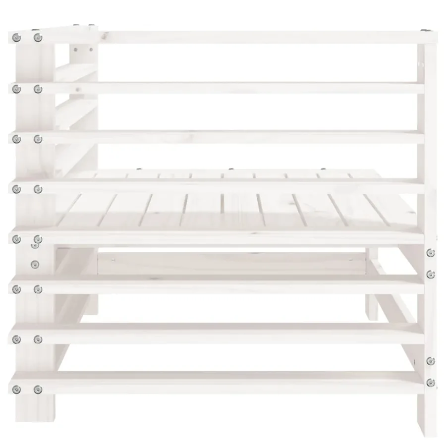 Canapés d'angle de jardin 2 pcs blanc bois de pin massif - 6