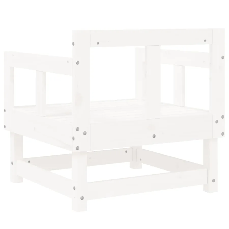 Chaises de jardin lot de 2 blanc bois massif de pin - 5