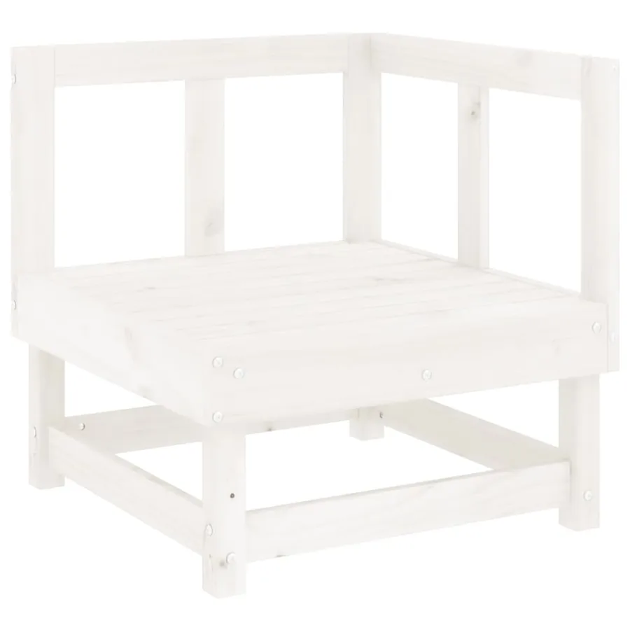 Salon de jardin 10 pcs Blanc Bois de pin massif - 3