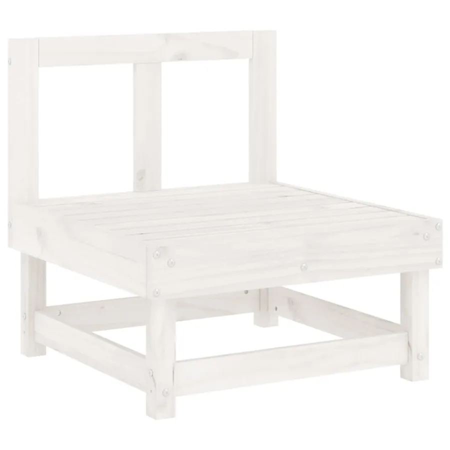 Salon de jardin 10 pcs Blanc Bois de pin massif - 4