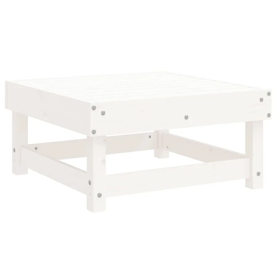 Salon de jardin 10 pcs Blanc Bois de pin massif - 5