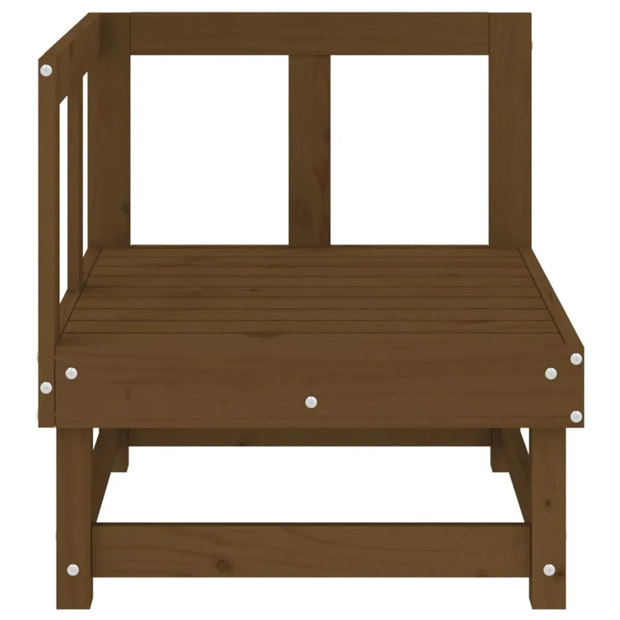 Canapés d'angle de jardin 2 pcs marron miel bois de pin solide - 4