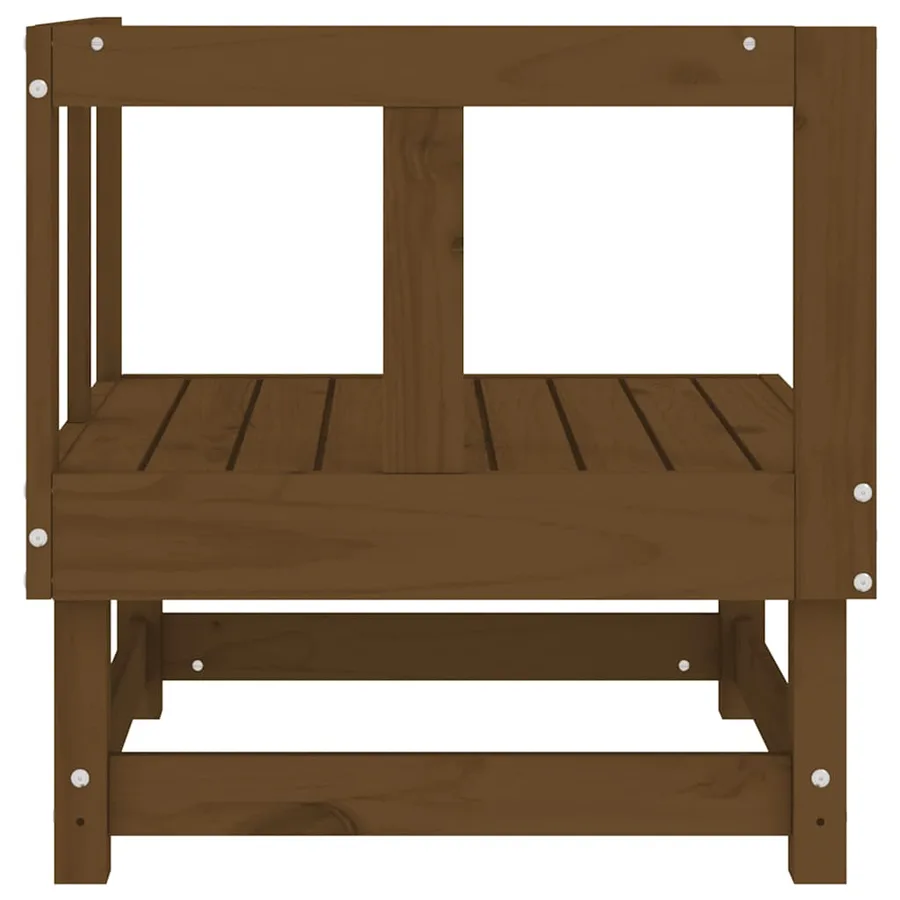 Canapés d'angle de jardin 2 pcs marron miel bois de pin solide - 6