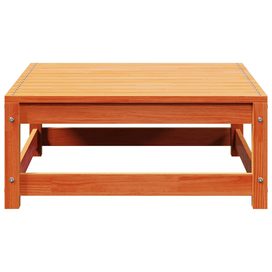 Repose-pied de jardin cire marron 70x70x30cm bois de pin massif - 4