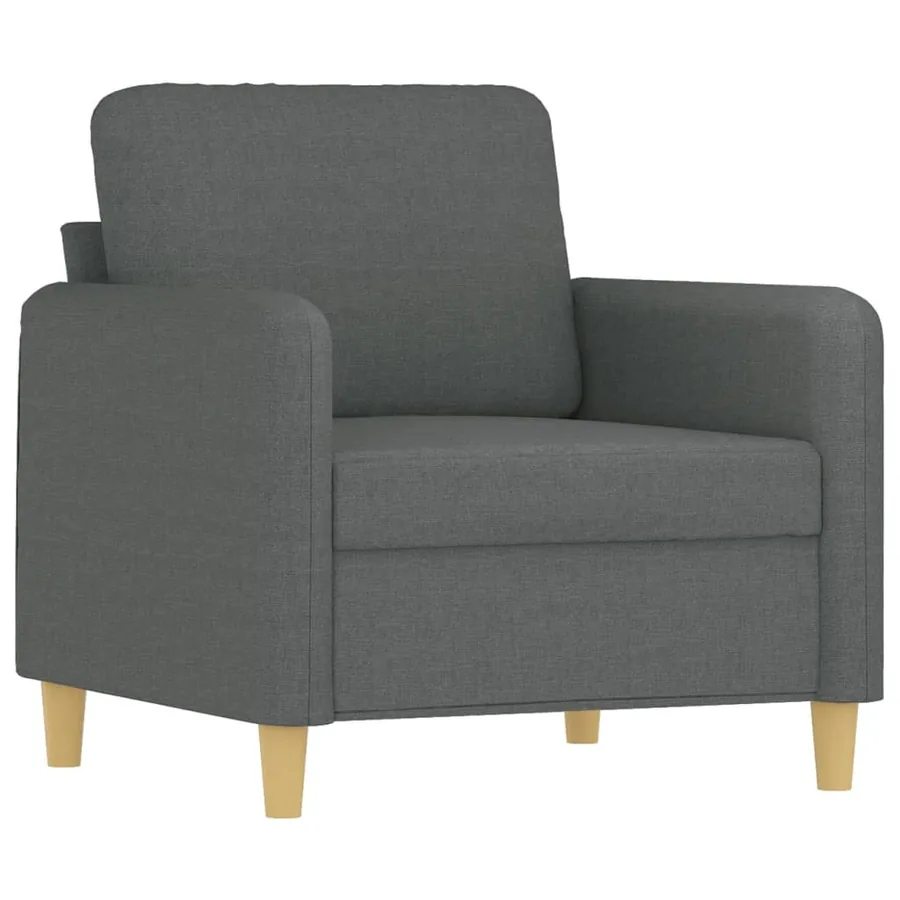 Fauteuil avec repose-pied Gris foncé 60 cm Tissu - 4