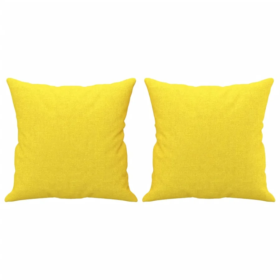 Canapé 3 places avec oreillers jaune clair 180 cm tissu - 5