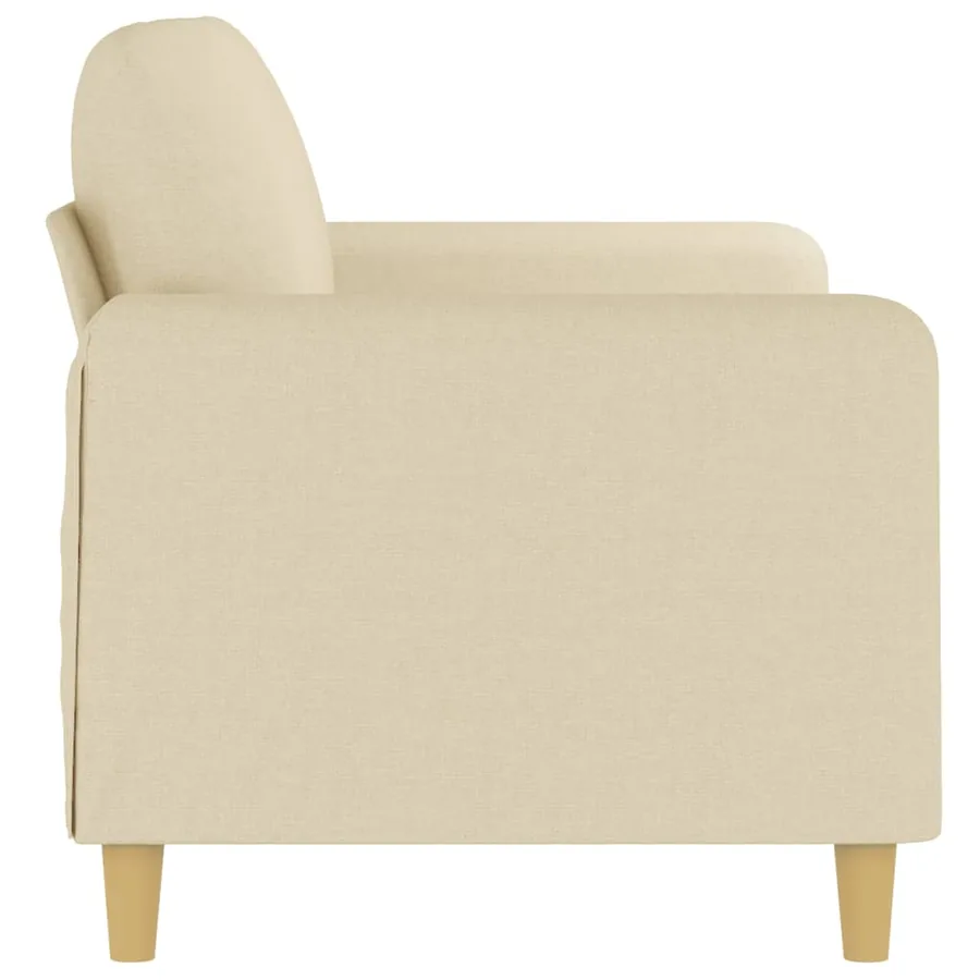 Canapé à 2 places Crème 140 cm Tissu - 4