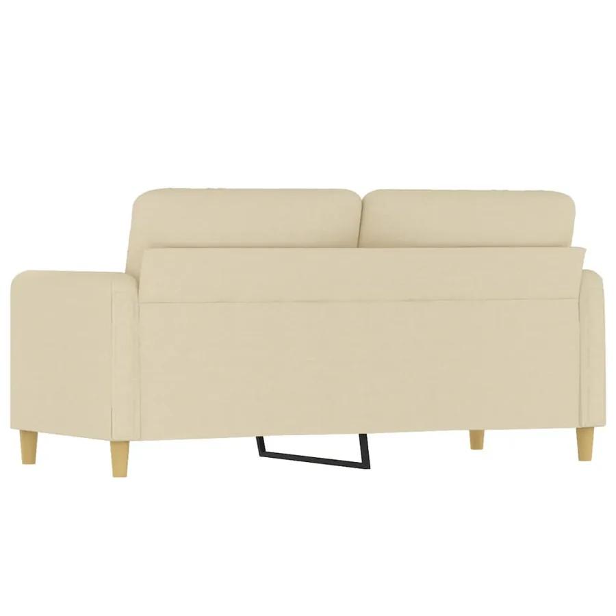 Canapé à 2 places Crème 140 cm Tissu - 5