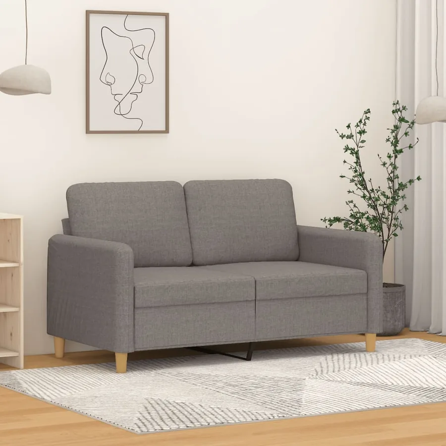 Canapé à 2 places Taupe 120 cm Tissu