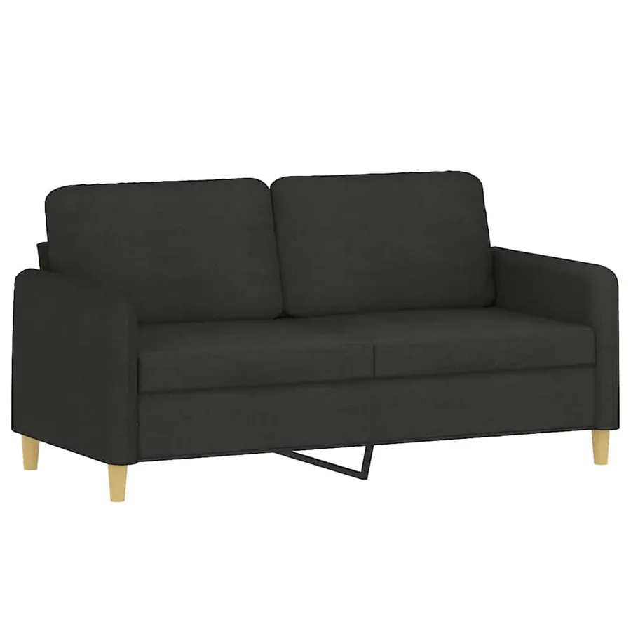 Canapé à 2 places Noir 140 cm Tissu - 2